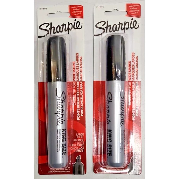 Sharpie Lot of 2! New!! Sharpie KING SIZE Black Chisel