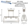 RecPro RV 12V Kitchen Island Pendant Brushed Nickel