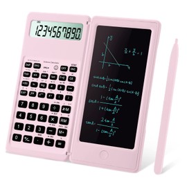 IPepul Scientific Calculators for Students, 10-Digit Large Screen, Math Calculator with Notepad, Classroom Must Haves for Middle High School Supplies & College （Pink