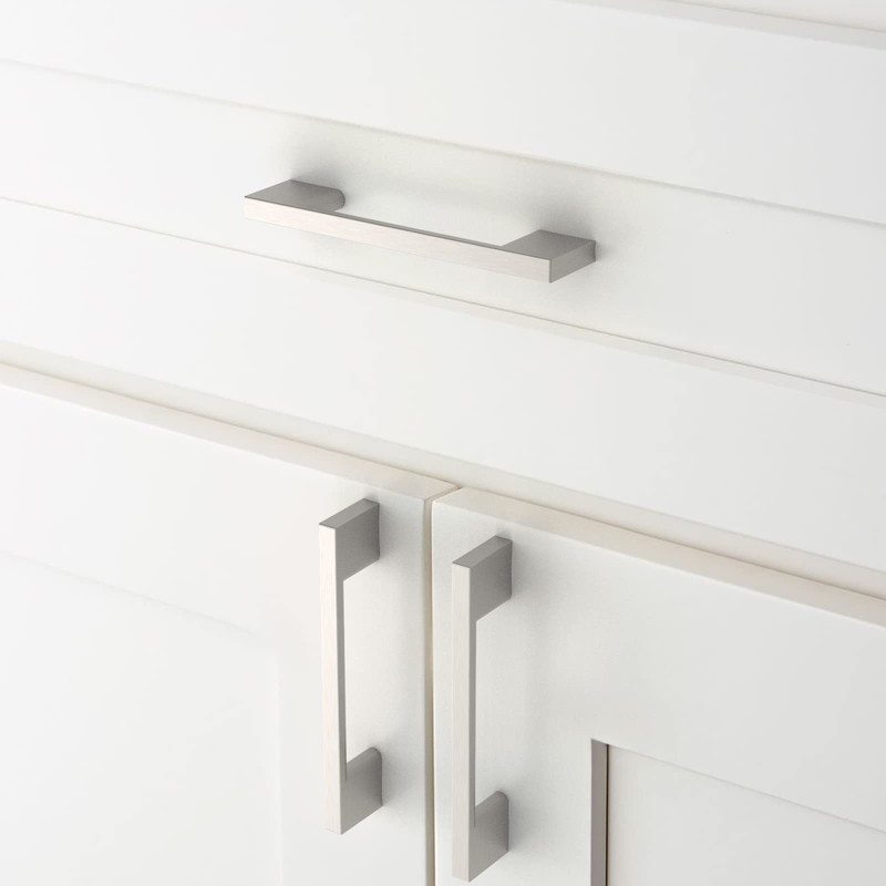 Amerdeco 10 Pack Brushed Satin Nickel Cabinet Pulls 3-3/4 Inch(96MM)