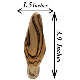 Zuluf Olive Wood Virgin Holding Mary 3.9" - Hand Carved Minimalist Our Lady Figurine Meditation Prayer Home Décor