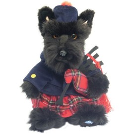 Sawley Fine Arts Plush SCOTTISH TERRIER TARTAN PIPER
