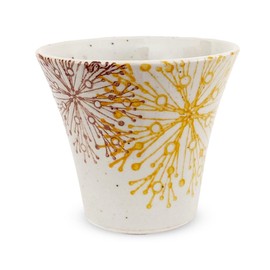 J-kitchens Izan Kiln Cup 4.5 fl oz (140 cc), Made in Japan, Hasami Ware, Yumi Rice Bowl, Flower Core Pattern, Yellow