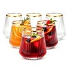 JoyGletss 40 Pack Plastic Stemless Wine Glasses Ribbed with Gold