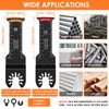 12Pcs Extra Long Oscillating Saw Blade Set, Curved Edge Bi-Metal