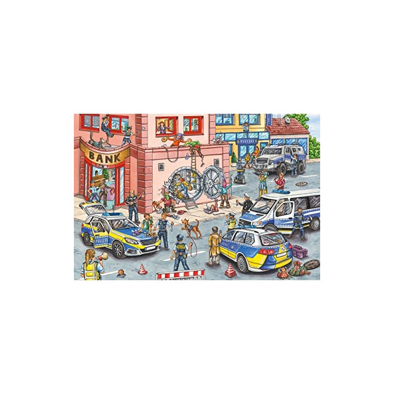 Schmidt Spiele Polizei 56450 Police Operation, 100 Pieces, Children's Puzzle,