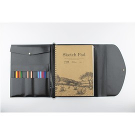 Leather Artist Sketch Pad Case, Leather Sketchbook Cover, Artist Drawing Sketch Case, Refillable Leather Sketchbook(L)