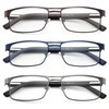 3 Pack Reading Glasses For Men, Blue Light Blocking Mens