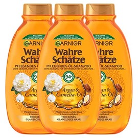 Garnier True Treasures Nourishing Oil Shampoo Argan & Camelia Oil Intensively Nourishes Shine and Smoothness 3 x 250 ml