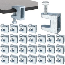 Tandefio 20 Pcs 3/8" Zinc Plated Iron Beam Clamp 13/16" Jaw Opening Joist Jaw Tool Adjustable C Clamp 2/5" Hole Diameter Load 125lb