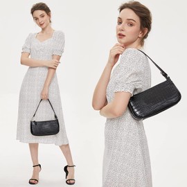 Right 20 Women's Handbag Small Shoulder Bag White Women's PU Leather Shoulder Bag Woman Vintage Shoulder Mini Handbag Clutch Purse Messenger Bag, black, Retro