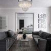 Krasty 5 Lights Modern Crystal Raindrop Chandelier, Chrome Finish Flush