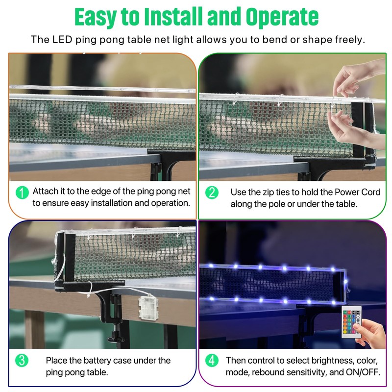 Ehaijia LED Ping Pong Table Net Light, 13 Ft Light