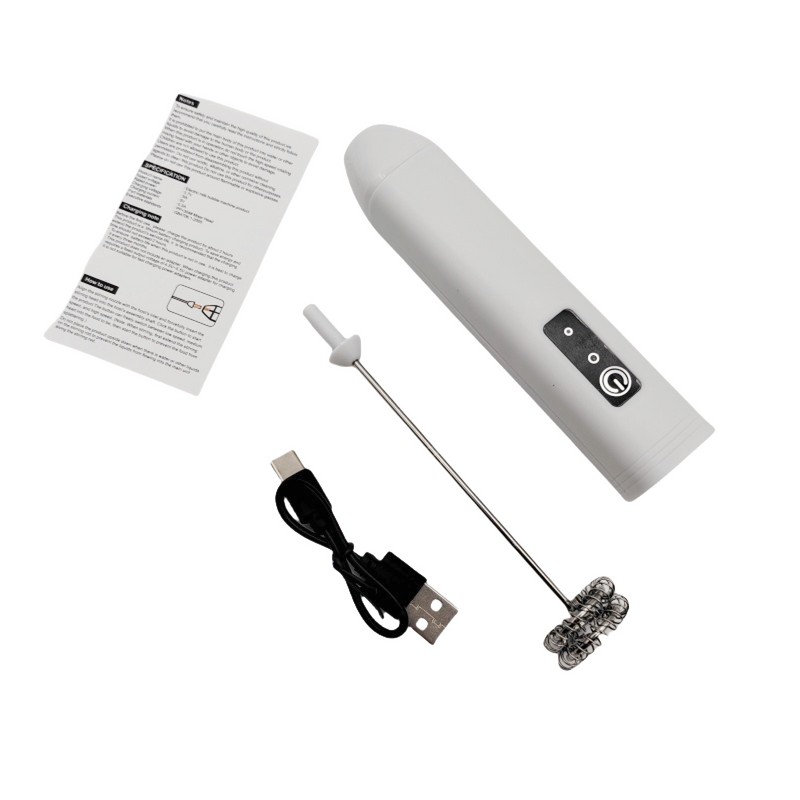 Wireless Milk Frother Electric Type-C Handheld Blender Stainless Steel Mini