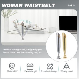 Milisten Metal Pen Holder, Feather Quill Pen Holder, Desk Pen Funnel, Desk Pen Stand for Home, Office, Hotel, 2 Pack