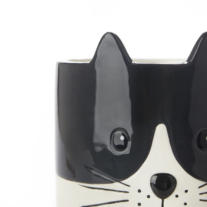 balvi Kitty Flower Pot Colour Black and White Original Flower