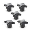 Ganter Normelemente Plastic Cross Handle with Galvanised Steel Bushing DIN