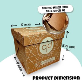 Cats Desire Litter Box - Disposable Litter Box Pack (6 pcs) - Top/Low Entry - Includes 2 lids, 2 Bases and 2 Multipurpose Pads - Partially Recycled Cardboard, 17" L x 17" W x 15.25" H