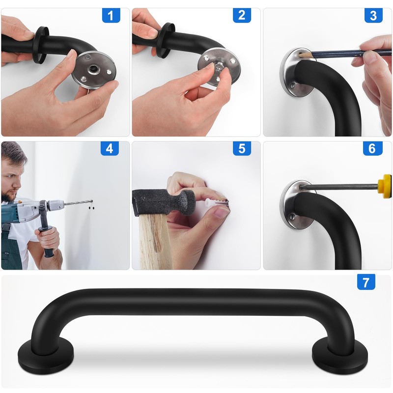 2 Pack Shower Grab Bar, Stainless Steel Bathroom Grab Bar,