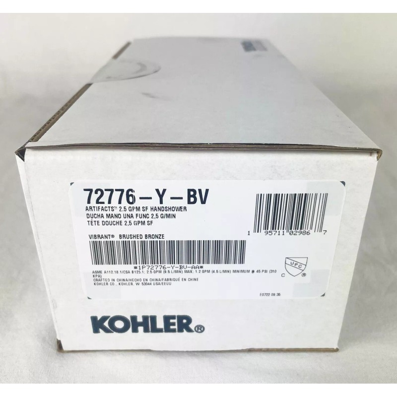 Kohler Artifacts K-72776-Y-BV Function Handshower Vibrant Brushed Bronze 2.5 GPM