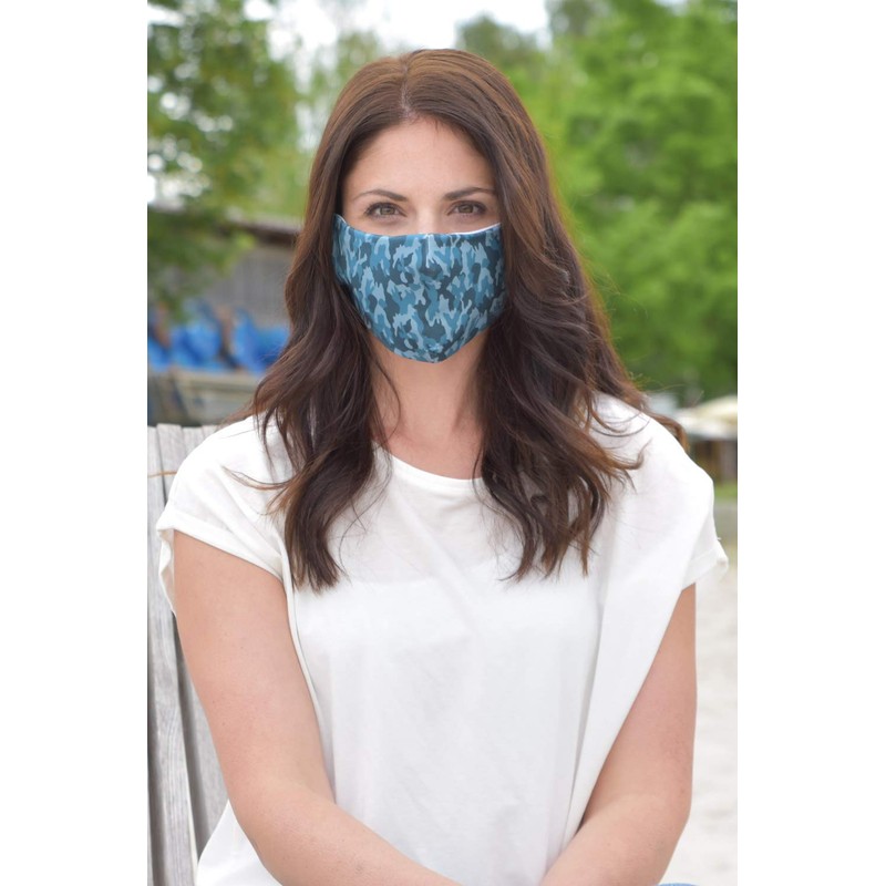 styleBREAKER Unisex Fabric Mask with Camouflage Camouflage Pattern, Double Layer,