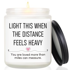 Long Distance Relationship Gifts for Him, Her, Girlfriend, Boyfriend, Funny Christmas Birthday Valentines Day Candle Gifts for Long Distance Friendship Gift, 7OZ Lavender Scented Candle