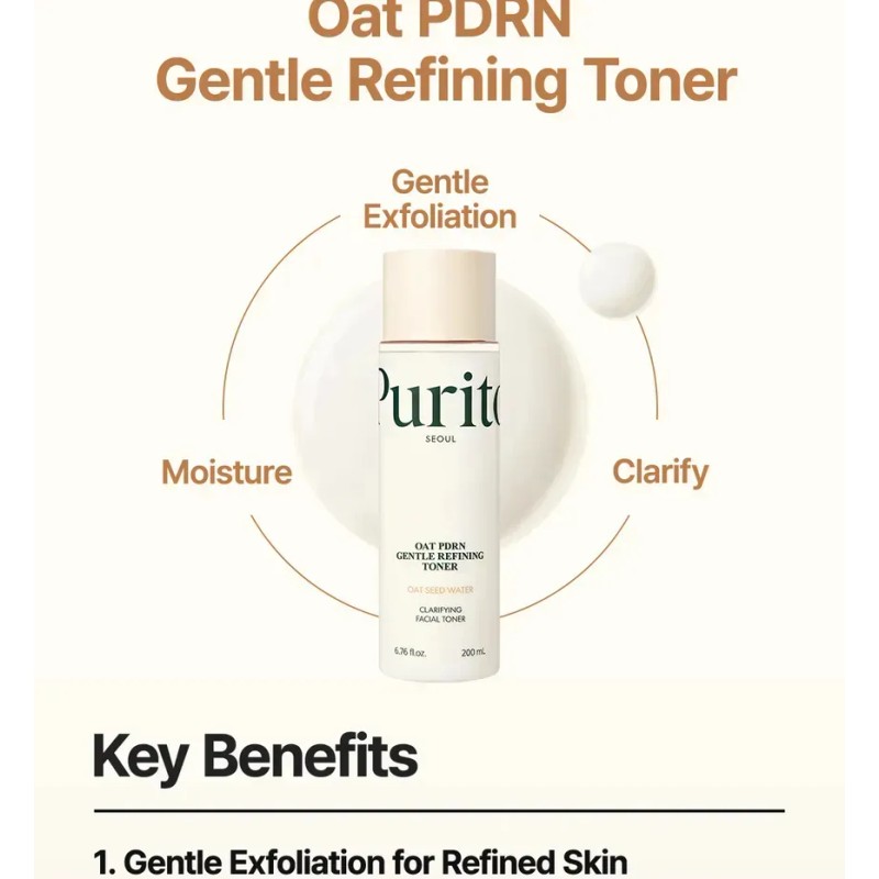 Purito Oat Pdrn Gentle Refining Toner Global 200ml Todo Tipo
