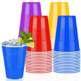 Kochorie 60 Pieces 16 oz Plastic Cups Assorted Colors Disposable Party Cups Drinking Cup Bulk for Party Holiday Birthday Wedding Festive Celebrations