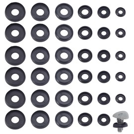 AHANDMAKER 60Pcs Plastic Eyes Washers 6 Styles 10/12/14/16/18/20mm Safety Eyes Backs for Eyes and Noses Doll Accessories Stuffed Animals Amigurumis Crochet Bears Doll Making, Black