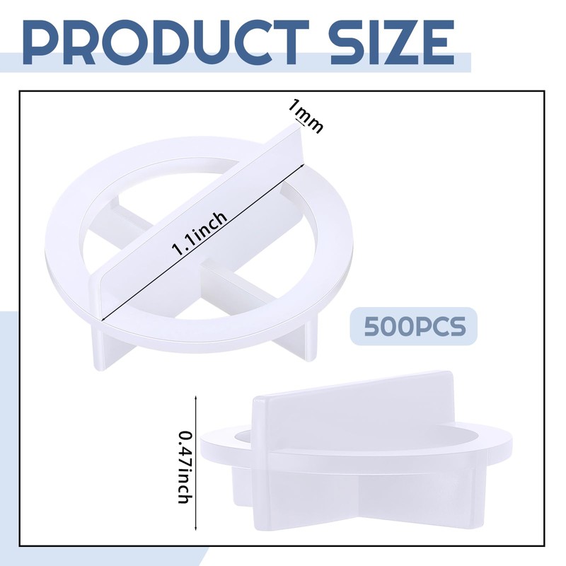 Nuanchu 500 Pcs 1/32"(1mm) Removable Tile Spacers Reusable Cross Wall