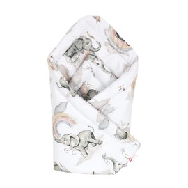 Babylux Swaddling Blanket Baby Squirrel 75 x 75 cm Baby Newborn First Equipment (127th Elephant Beige)