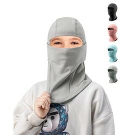 ROCKBROS Ski Mask for Kids Balaclava Windproof Winter Mask for Cold Weather Neck Gaiter for Skiing Snowboarding Cycling Outdoor Football Grey