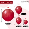 PartyWoo Ruby Red Balloons 120 pcs Different Sizes Pack of