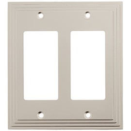 Amerelle Steps Double Rocker Cast Metal Wallplate in Satin Nickel
