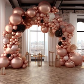 Balloons Rose Gold, Pack of 100 Balloons Rose Gold, 10 Inch Latex Balloons Birthday, Rose Gold Balloons, Party Decoration, Birthday, Wedding, Baby Shower, Festival, Anniversary Decoration