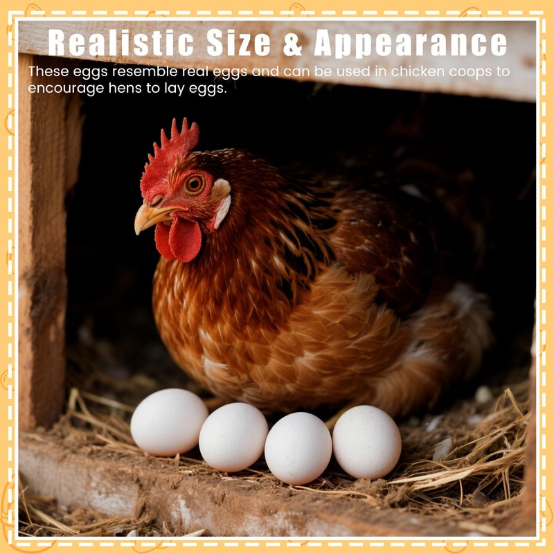 SallyFashion Wooden Fake Eggs for Nesting Boxes, 9 PCS White