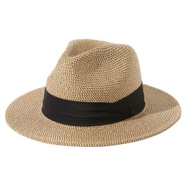 Lanzom Summer Beach Sun Hats for Men Women Foldable Floppy Travel Packable Staw Hat, Wide Brim Hat(Mixed Khaki, Medium Size:Fit for 22.5"-23")