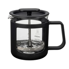 HARIO CPU-2-B Cafe Press U Heat Resistant Glass, Practical Capacity: 10.1 fl oz (300 ml), Black
