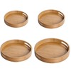 Serving Tray Bamboo Wood Color Round Tray For Water Tea