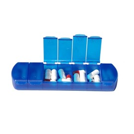 MAXBOX Tablettenbox für 7 Tage, Tablettendose, Pillenbox mit getrennten Fächern - blau