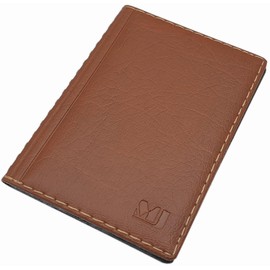 myledershop Elegant ID Card Holder / ID Card Holder with Contrast Stitching 12 Compartments MJ-Design Germany Made in EU Designs, Design 3 / Brown, ID pocket