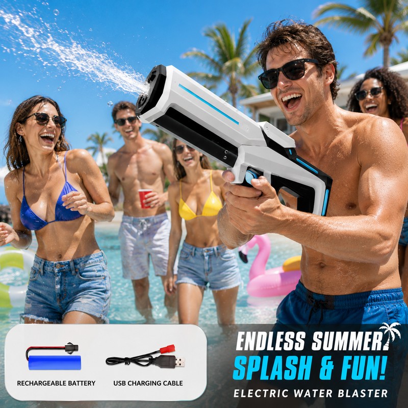 Electric Water Gun for Summer Outdoor Play – Rechargeable Automatic