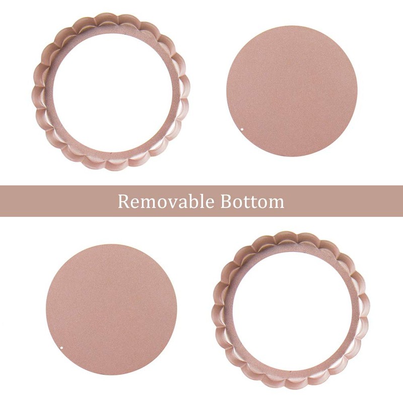 webake Mini Tart Tins Loose Bottom Quiche Tins with Loose