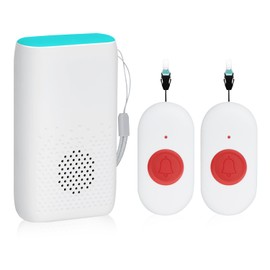 Wireless Caregiver Pager Nurse Alert System SOS Call Button Vibration Pager Nurse Calling Alert System with 58 Melodies 4 Adjust Volume Levels for Patients Seniors Elderly Monitoring at Home