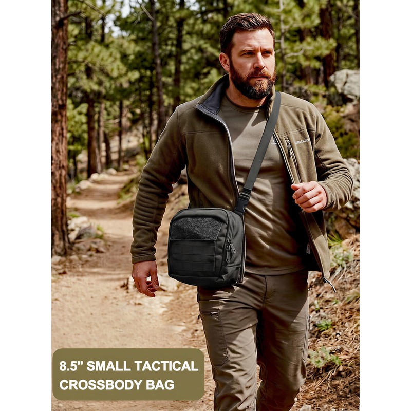 Small Tactical Messenger Bag for Men, 8.5" Shoulder Sling Waist