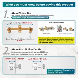 gotonovo 3 Handle Tub Shower Faucet Set,Shower System with Tub Spout,Shower Head and Handle Set with 6 Settings Handheld Spray Tub and Shower Faucet Combo Wall Mount Tub Shower Fixture Brushed Nickel