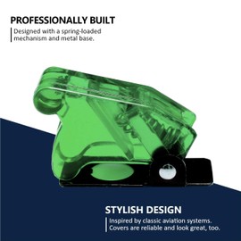 MGI SpeedWare Safety Flip Covers for Bat-Handle Toggle Switch 5-Pack (Green)