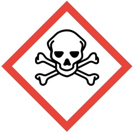 Hazardous Substance Sticker I GHS06: Very Toxic I 20 x 20 cm I Hazardous Substance Symbol for Safety I GHS Marking I Warning I Caution I Note I hin609