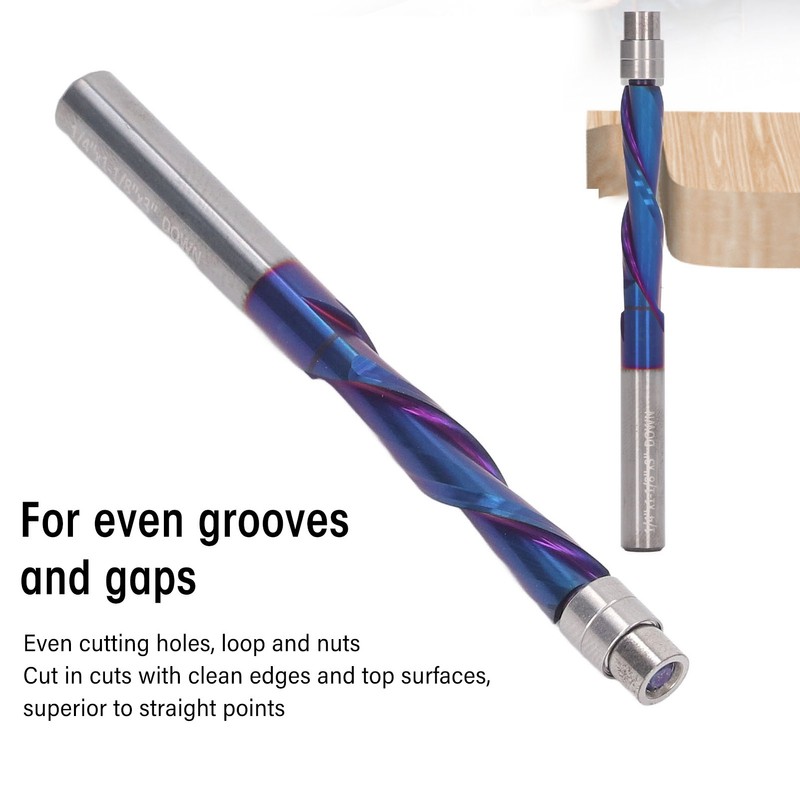 Flush Trim Bit Up Cutter CNC Spiral Milling Router 1/4