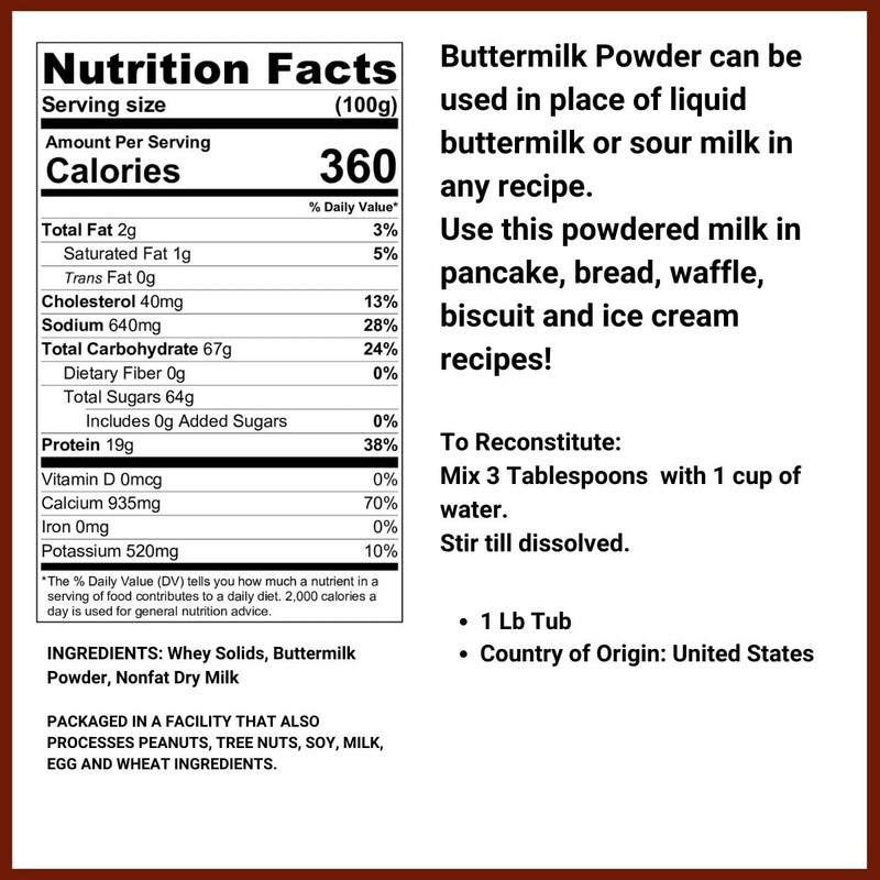 Buttermilk Powder - 1.25 Lb Container (20 Oz)